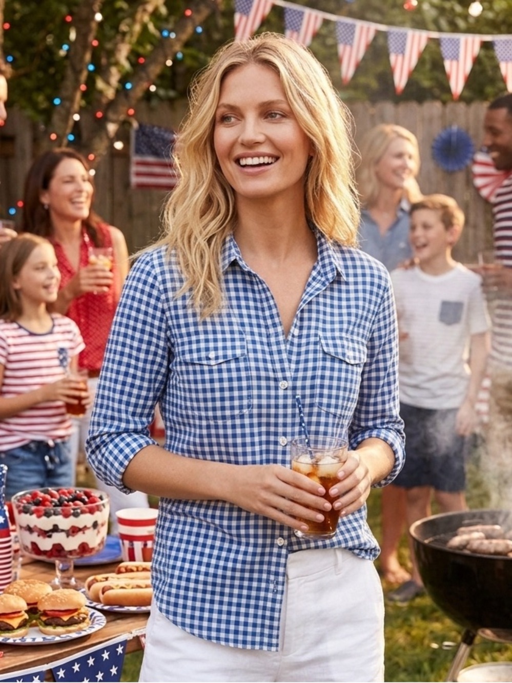 Old Navy Blue Gingham Button Down Shirt 💙